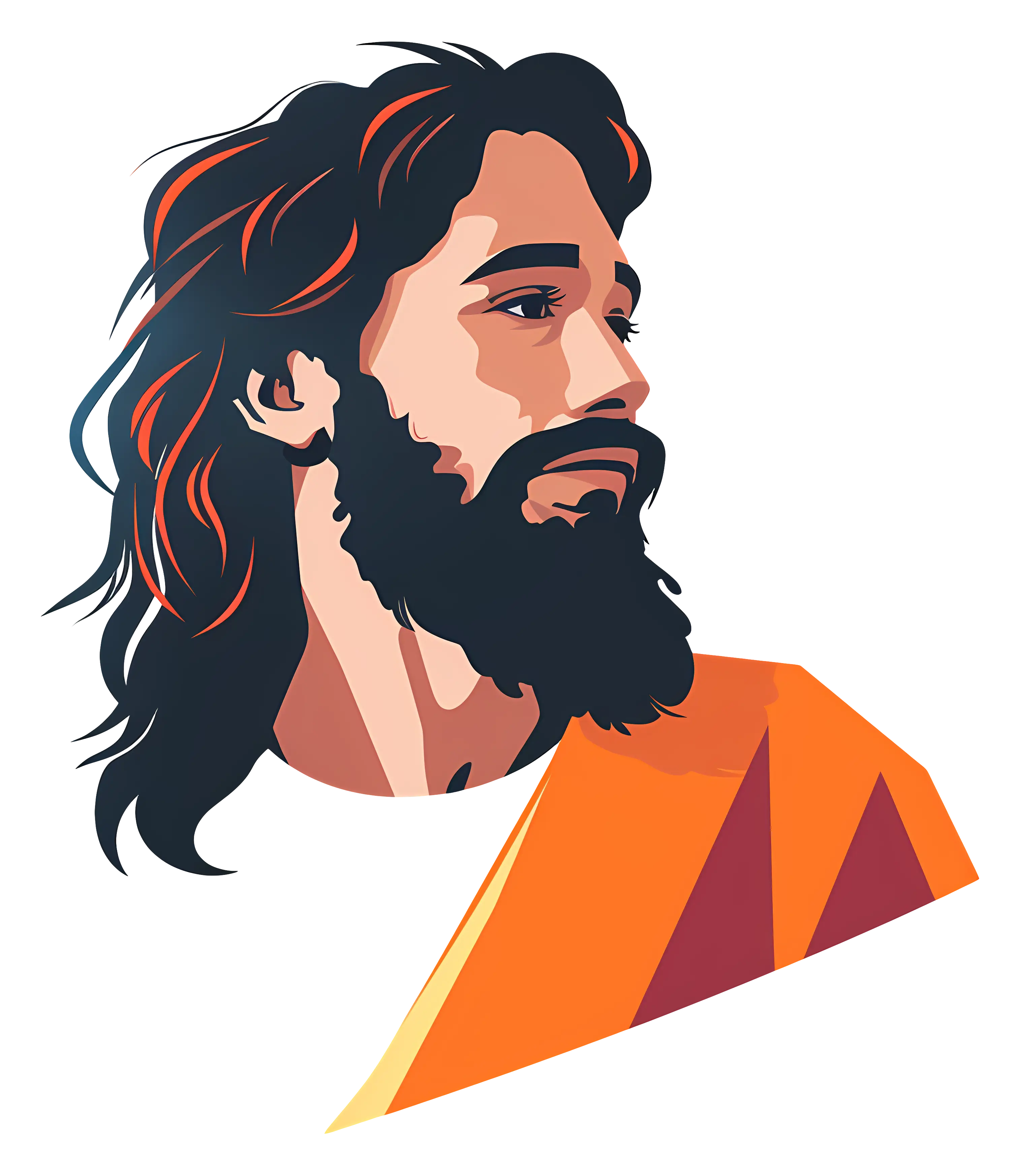 Bearded Man Portrait Illustration