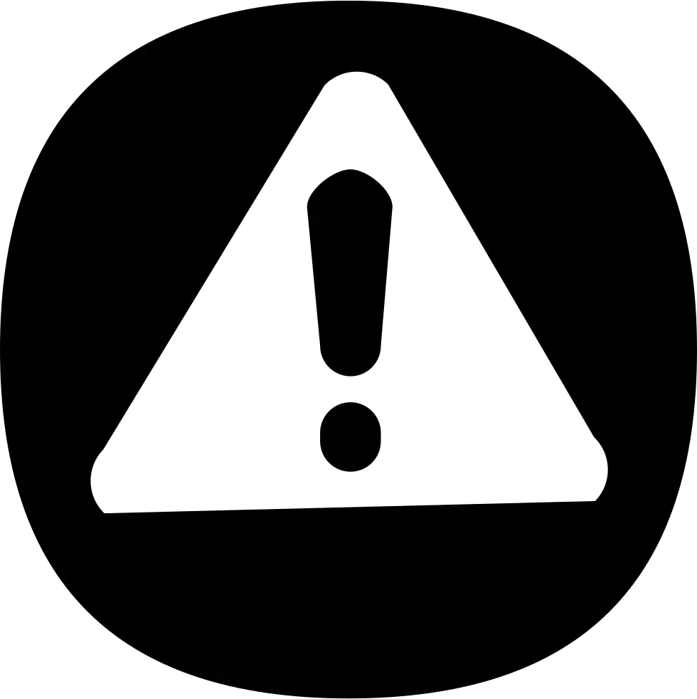 Black and White Warning Sign Icon