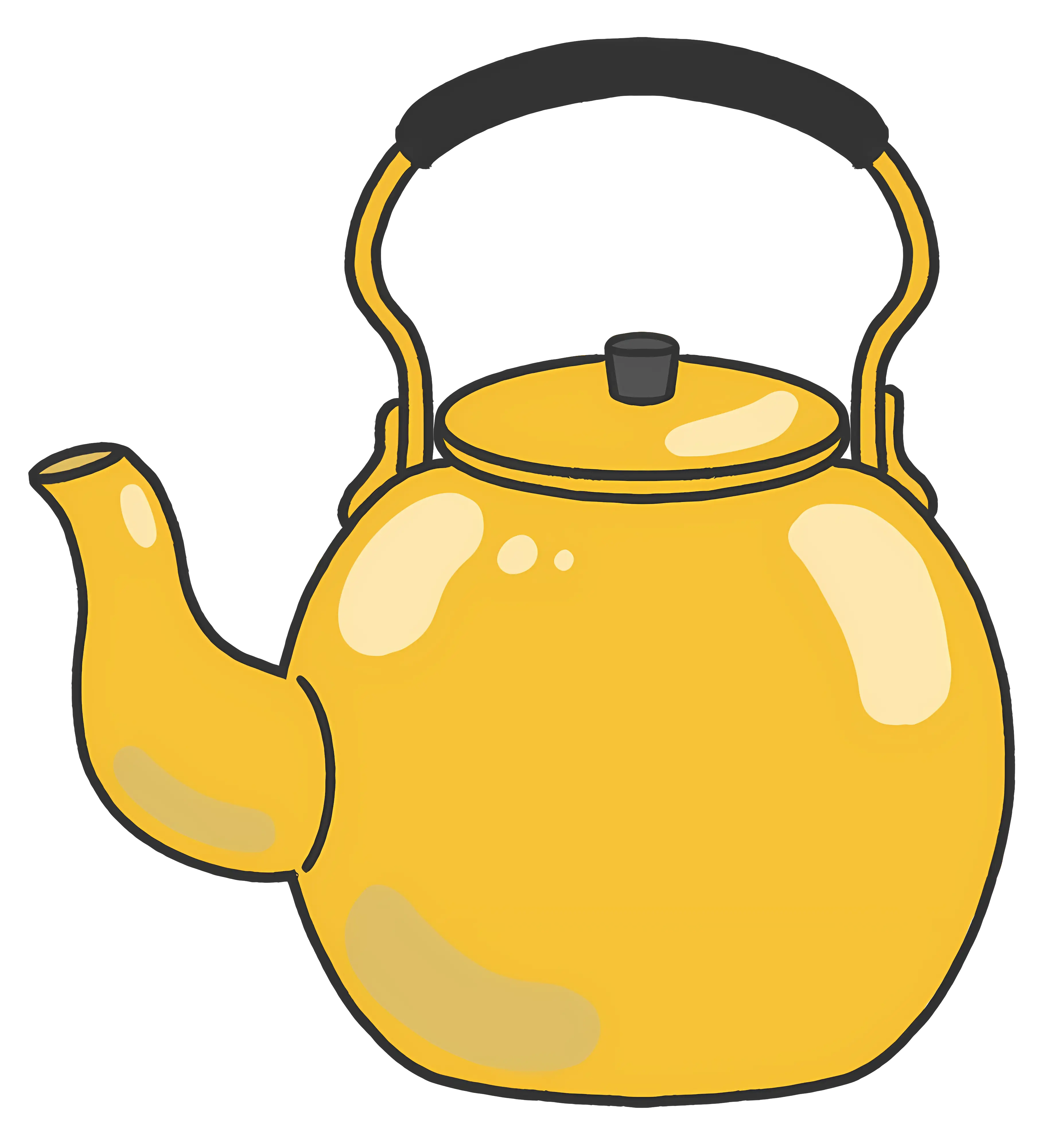 Yellow Cartoon Kettle Illustration