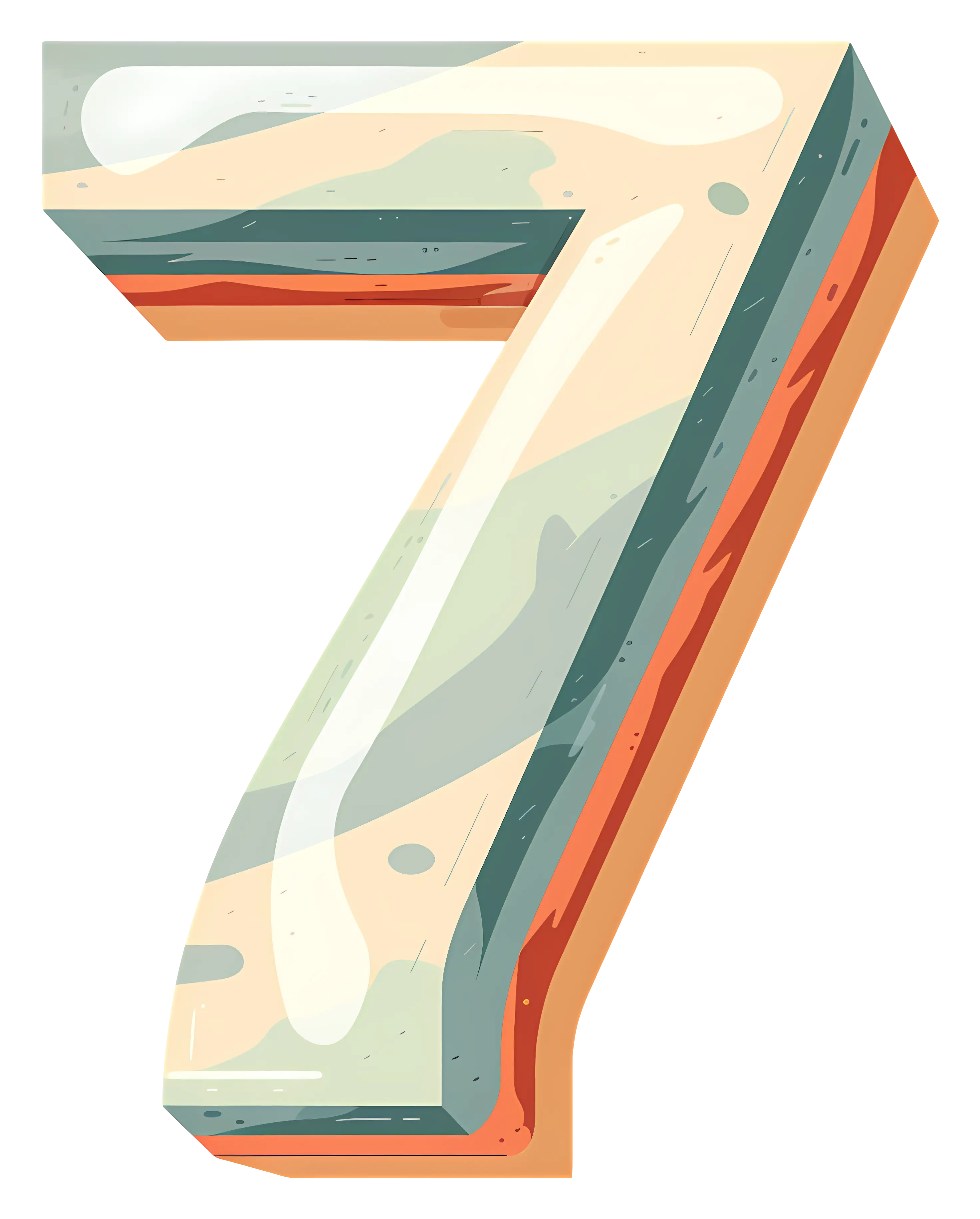 Artistic Colorful Number Seven Illustration