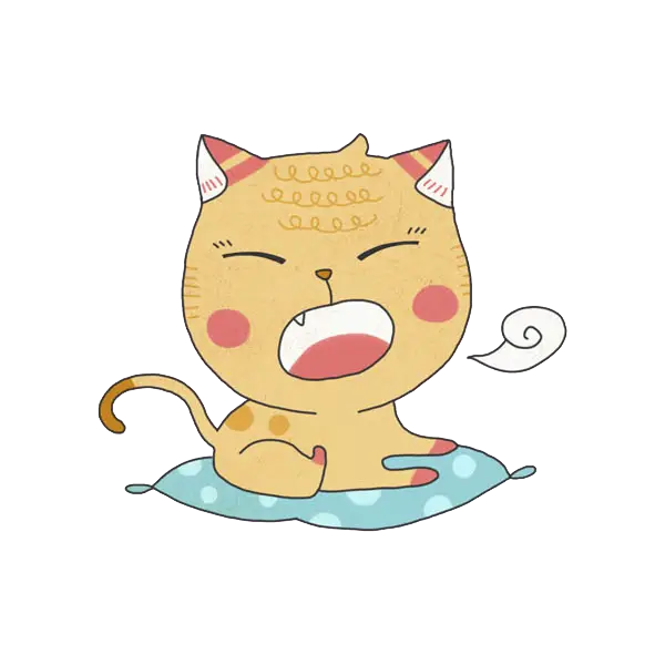 Yawning Cat Illustration