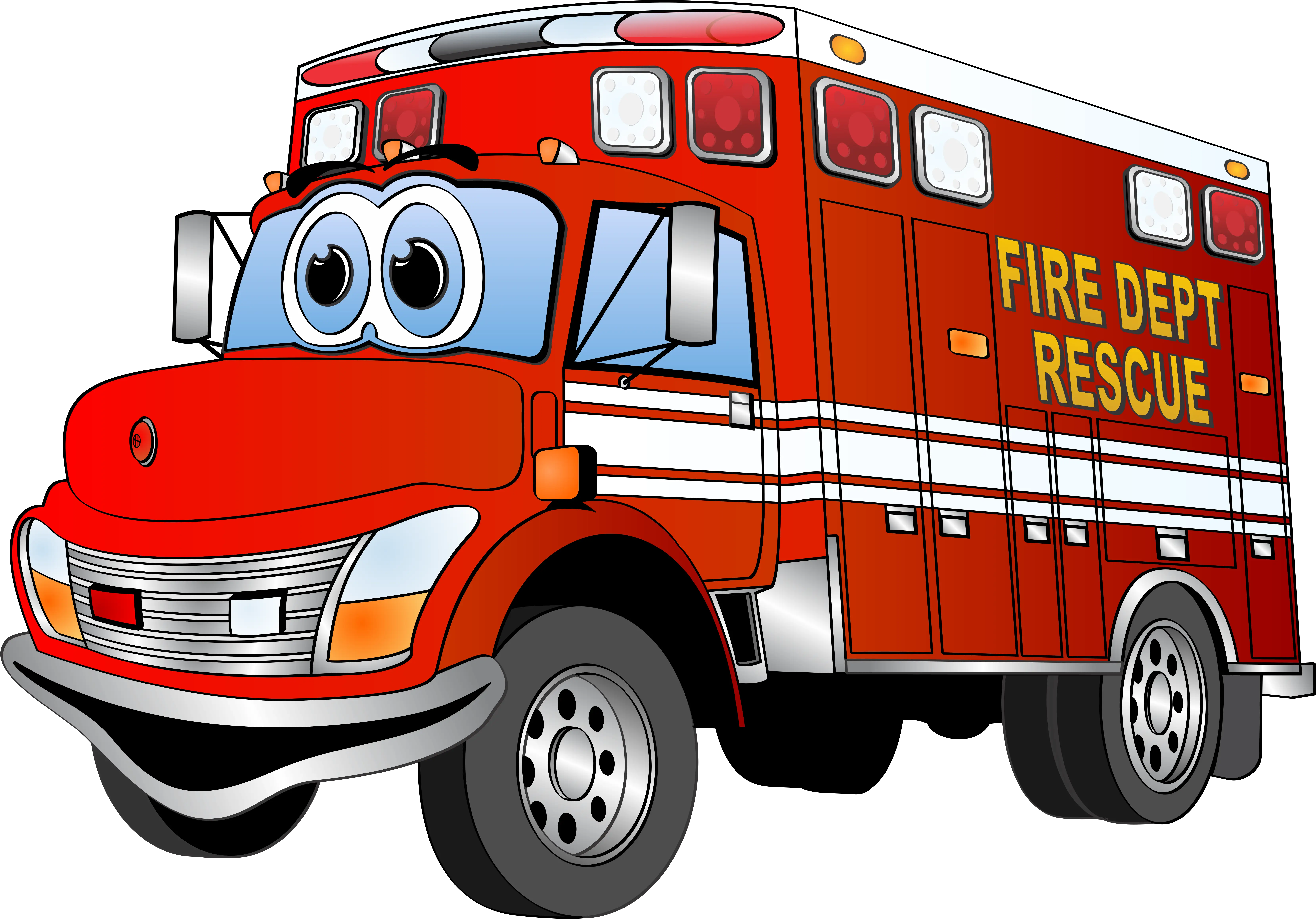 Cartoon Fire Truck for Rescue Missions