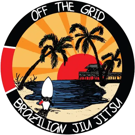 Brazilian Jiu Jitsu Logo with Beach Scene
