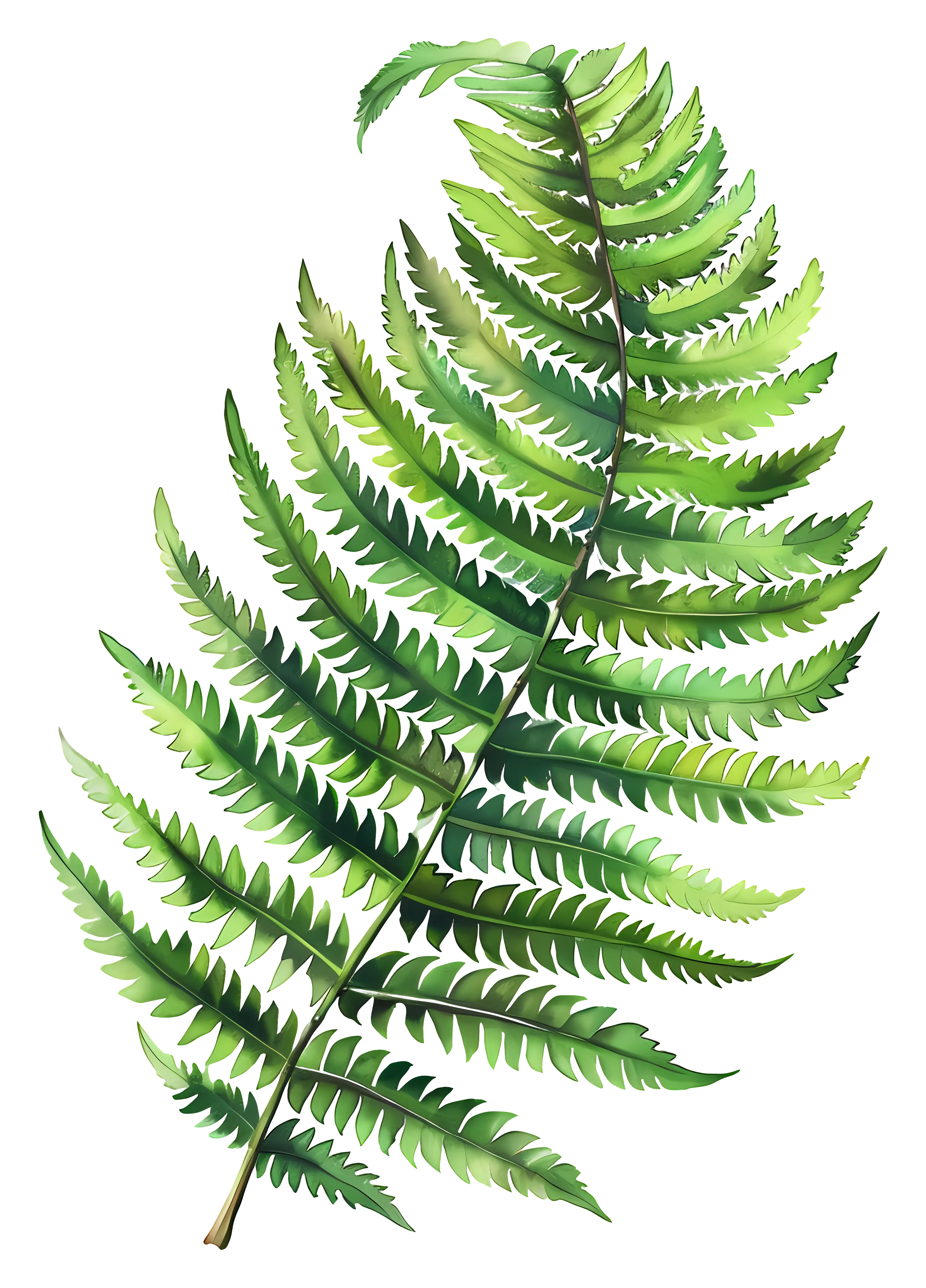 Watercolor Fern Leaf Design