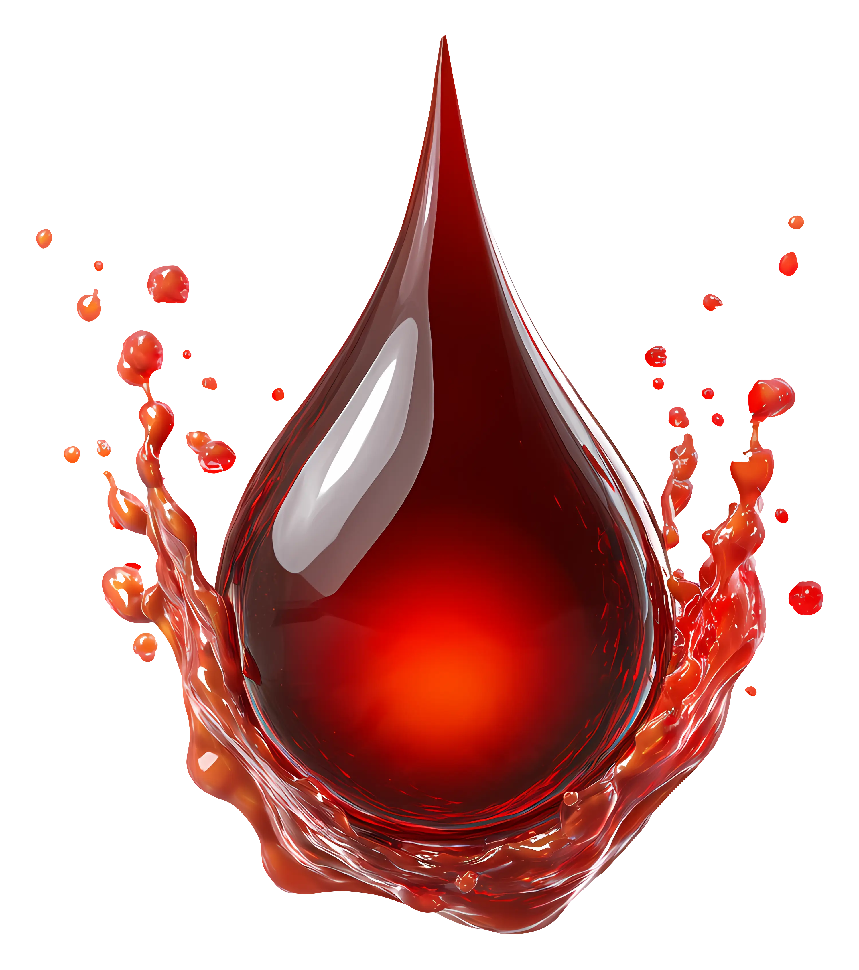 Red Liquid Drop with Splash