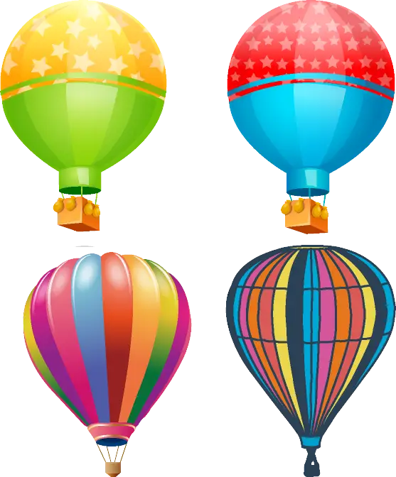 Illustration of Colorful Hot Air Balloons