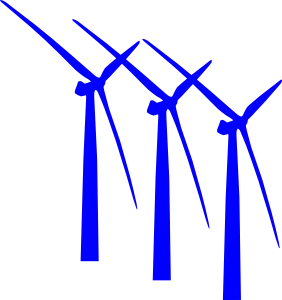Blue Wind Turbines Illustration for Renewable Energy