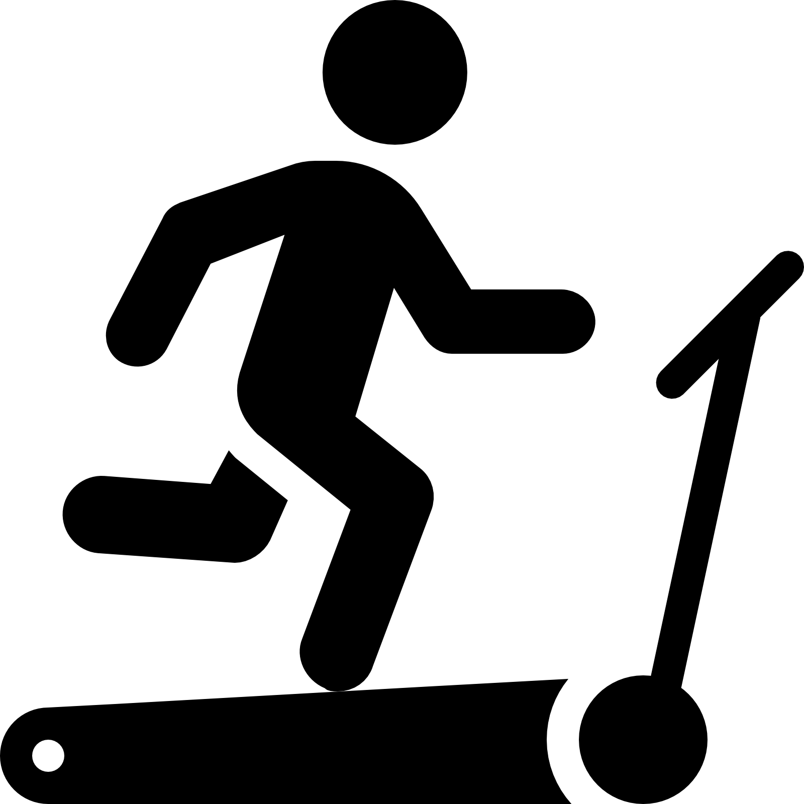 Treadmill Silhouette for Fitness and Gym Representation