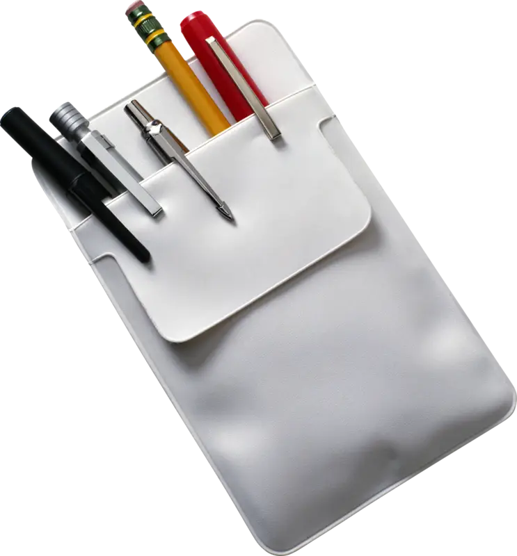 White Pen Holder with Pens