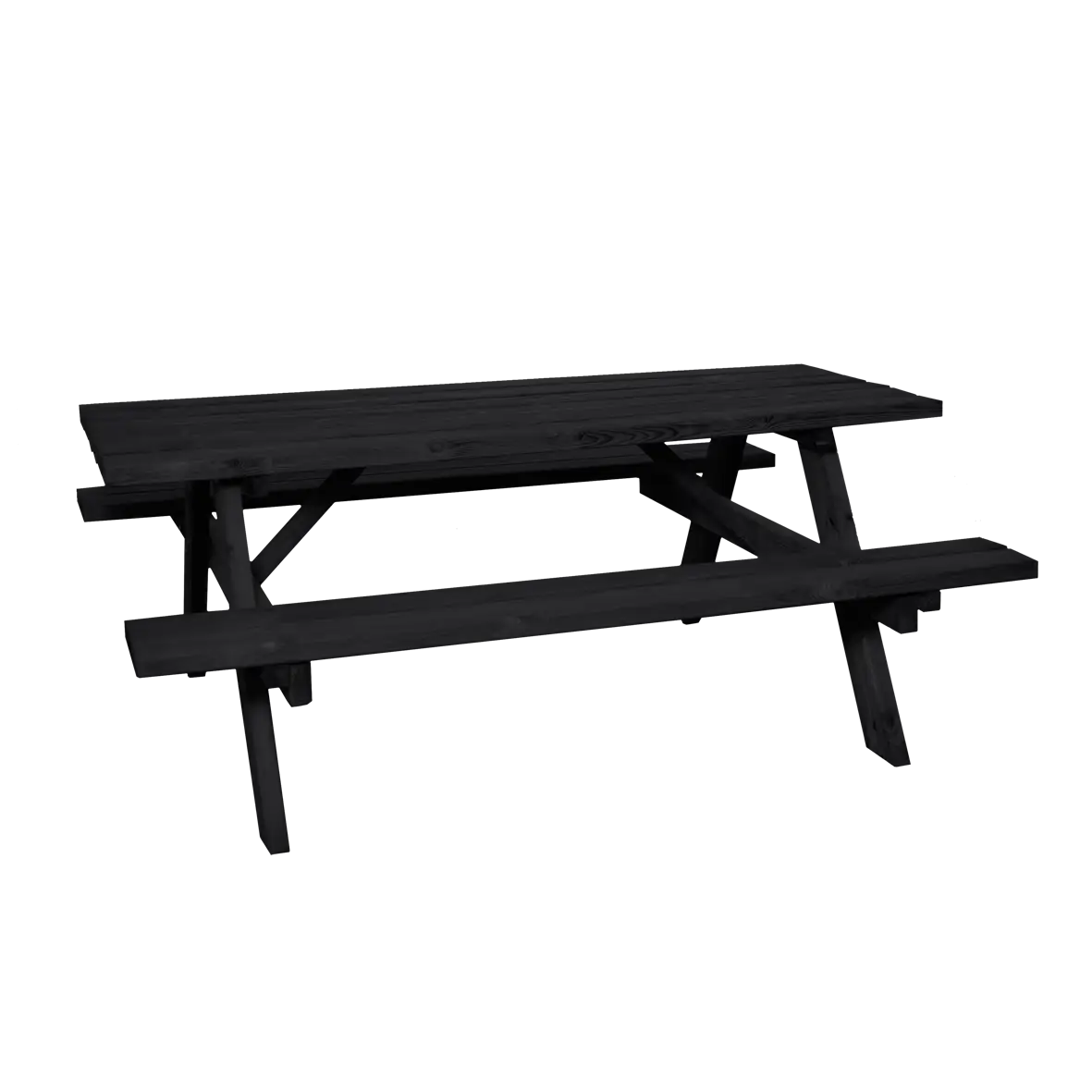 Black Wooden Picnic Table