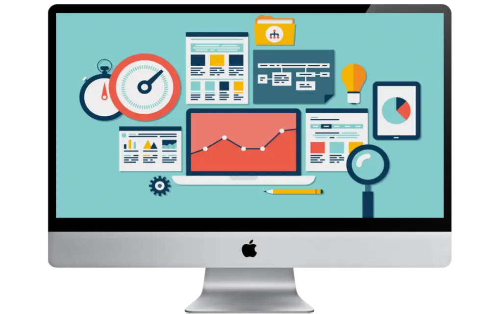 Desktop Computer with Data Analytics Display