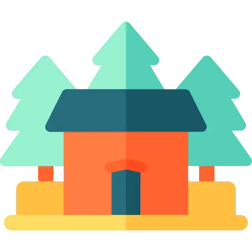 Wooden Mountain Cabin with Trees