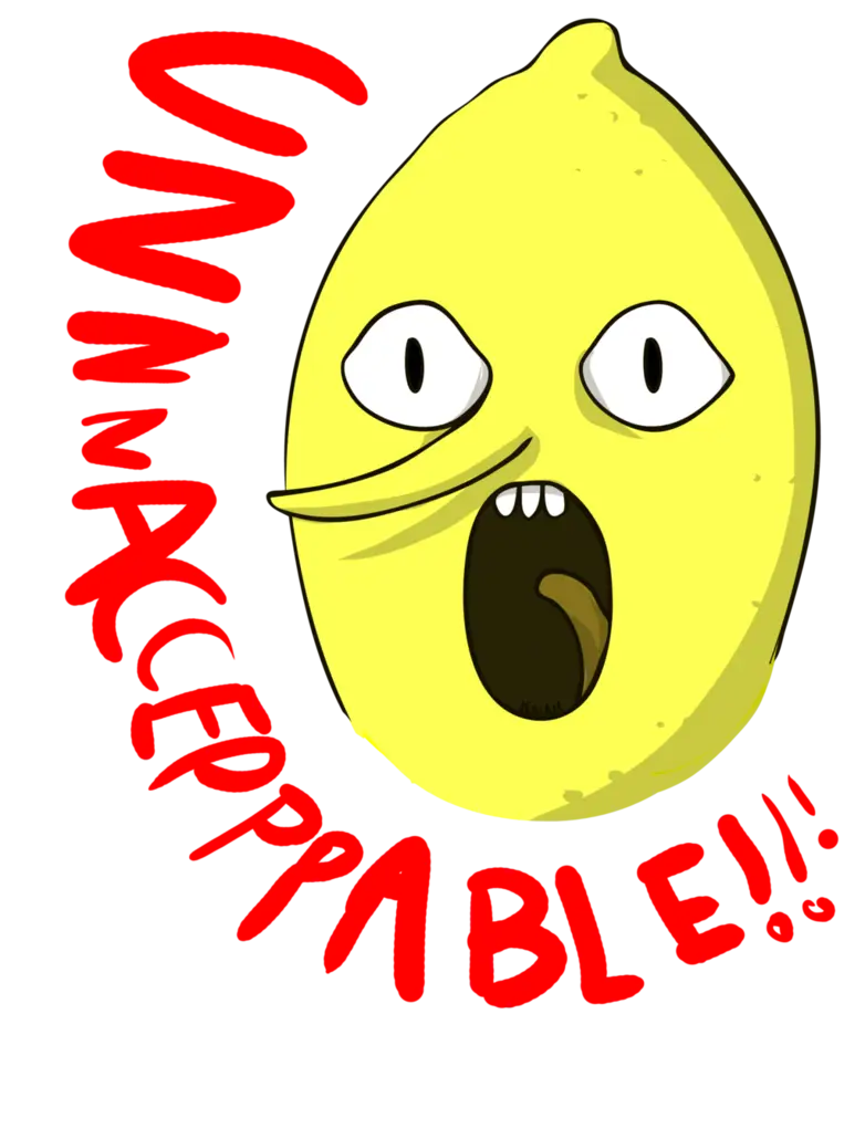 Funny Lemon Cartoon with Unacceptable Expression
