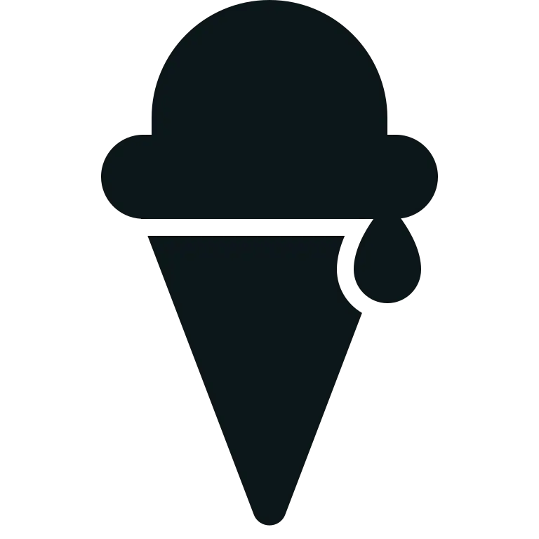 Black Silhouette Ice Cream Cone