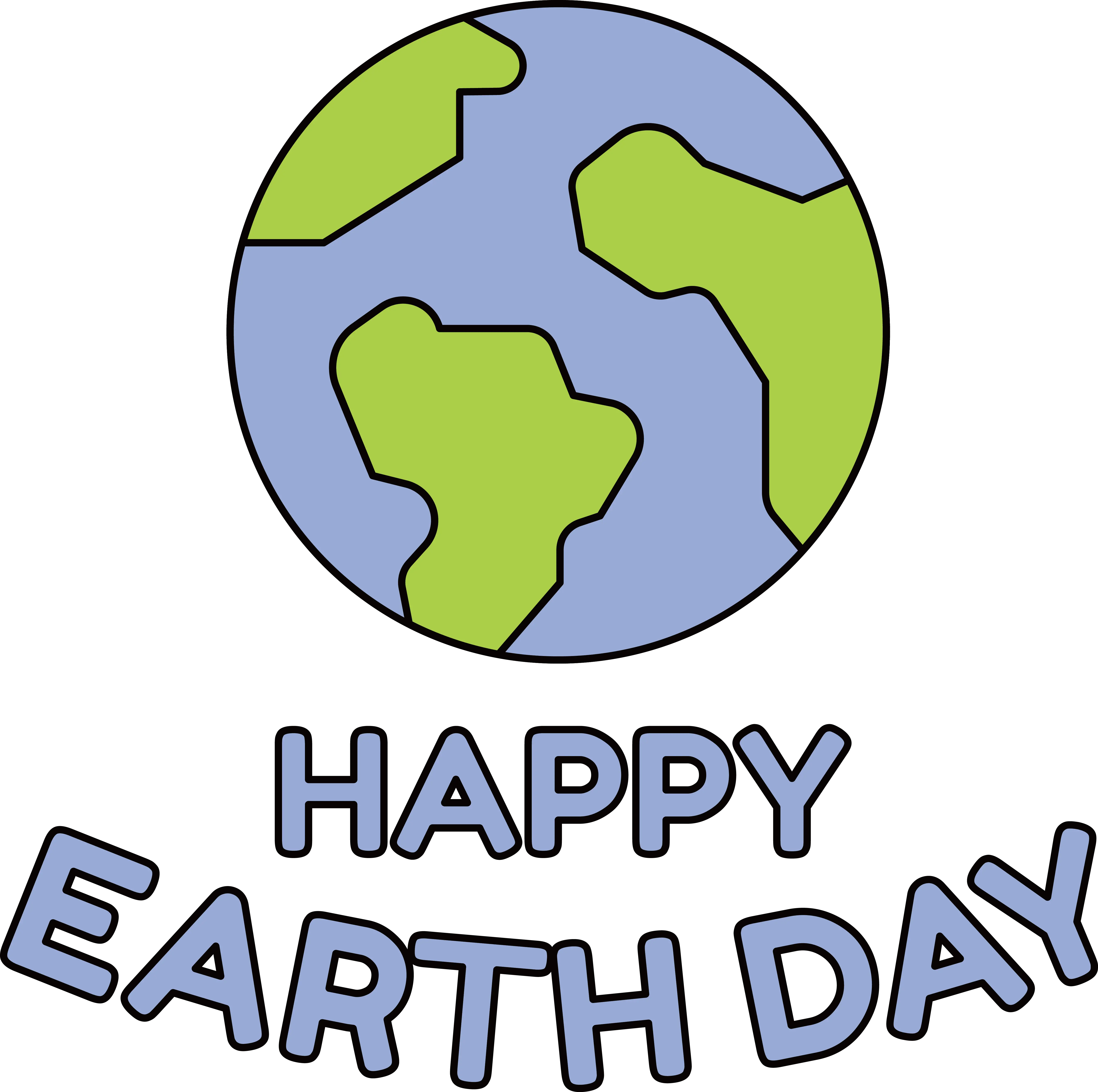 Minimalist Earth Outline for Earth Day