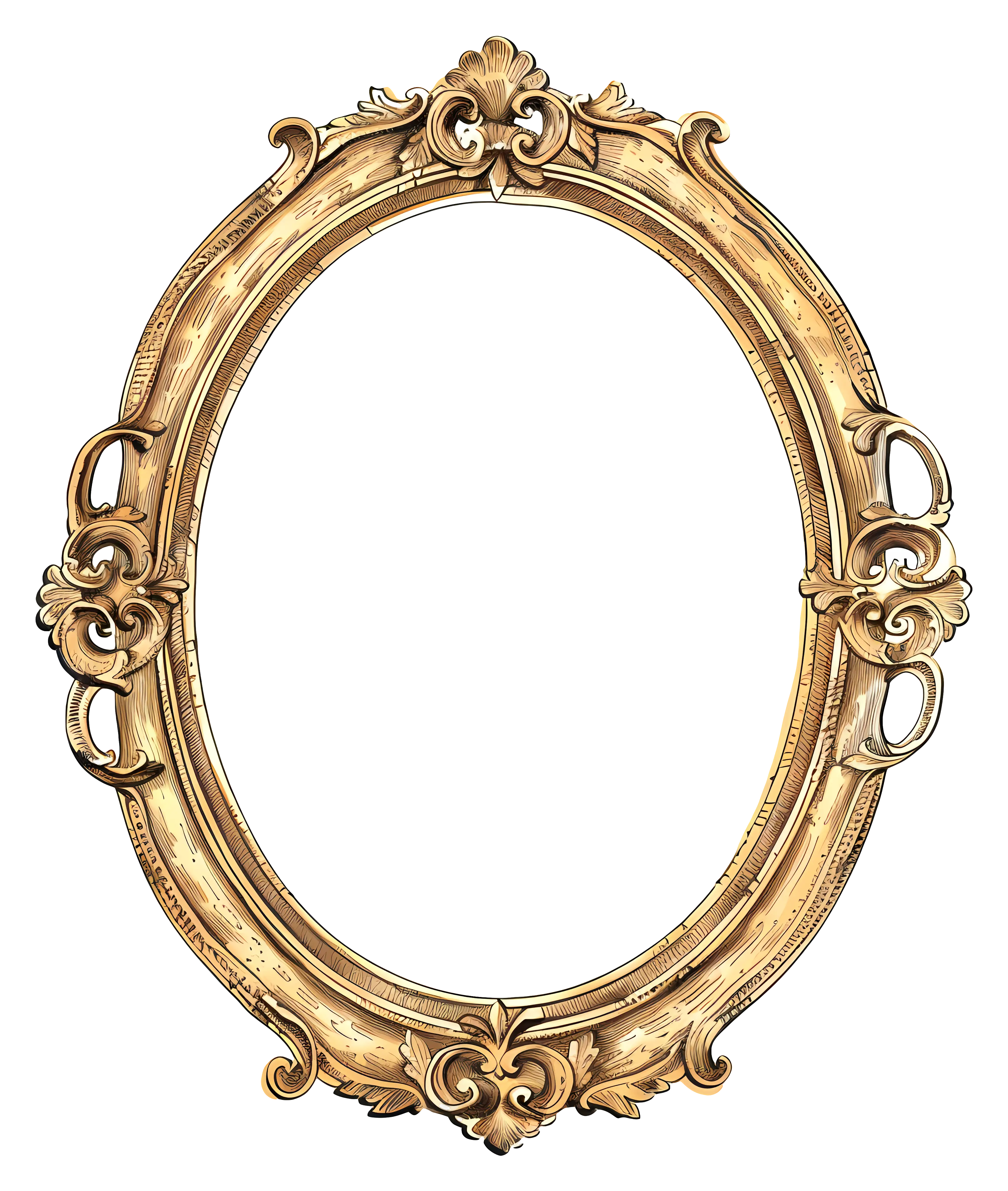 Antique Golden Ornate Oval Frame