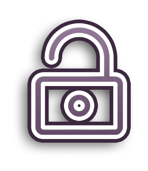 Purple Open Lock Icon