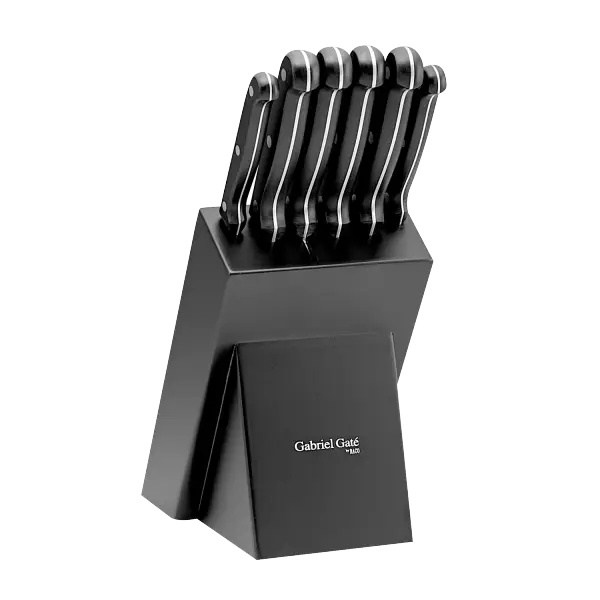 Black Knife Set with Block