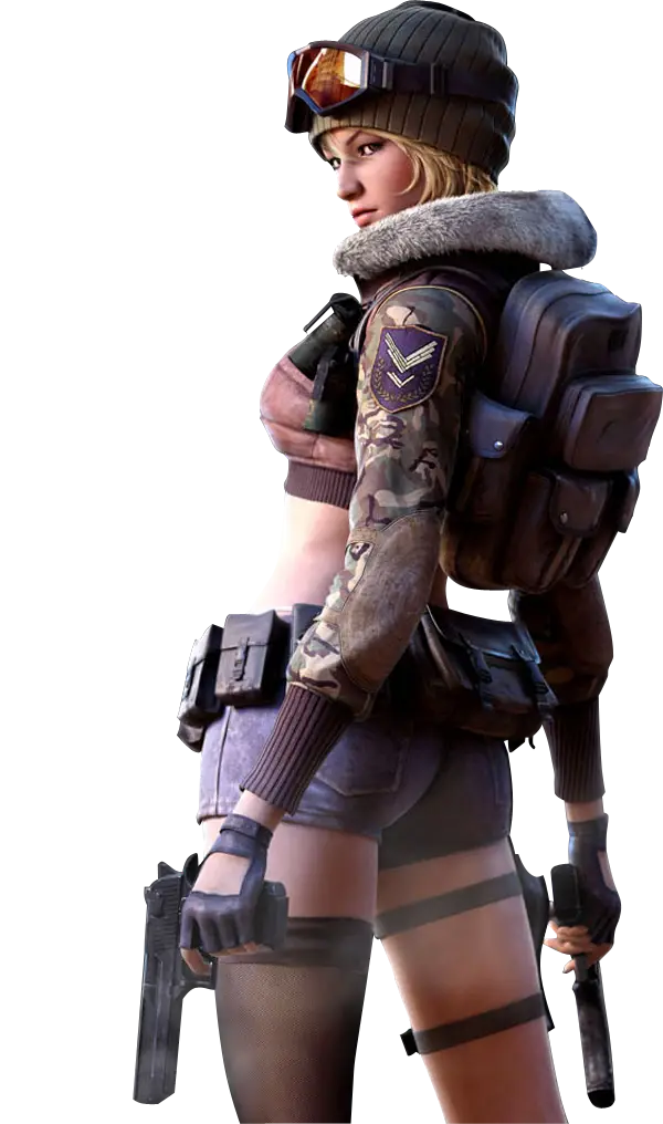 Female Soldier Character in Combat Attire