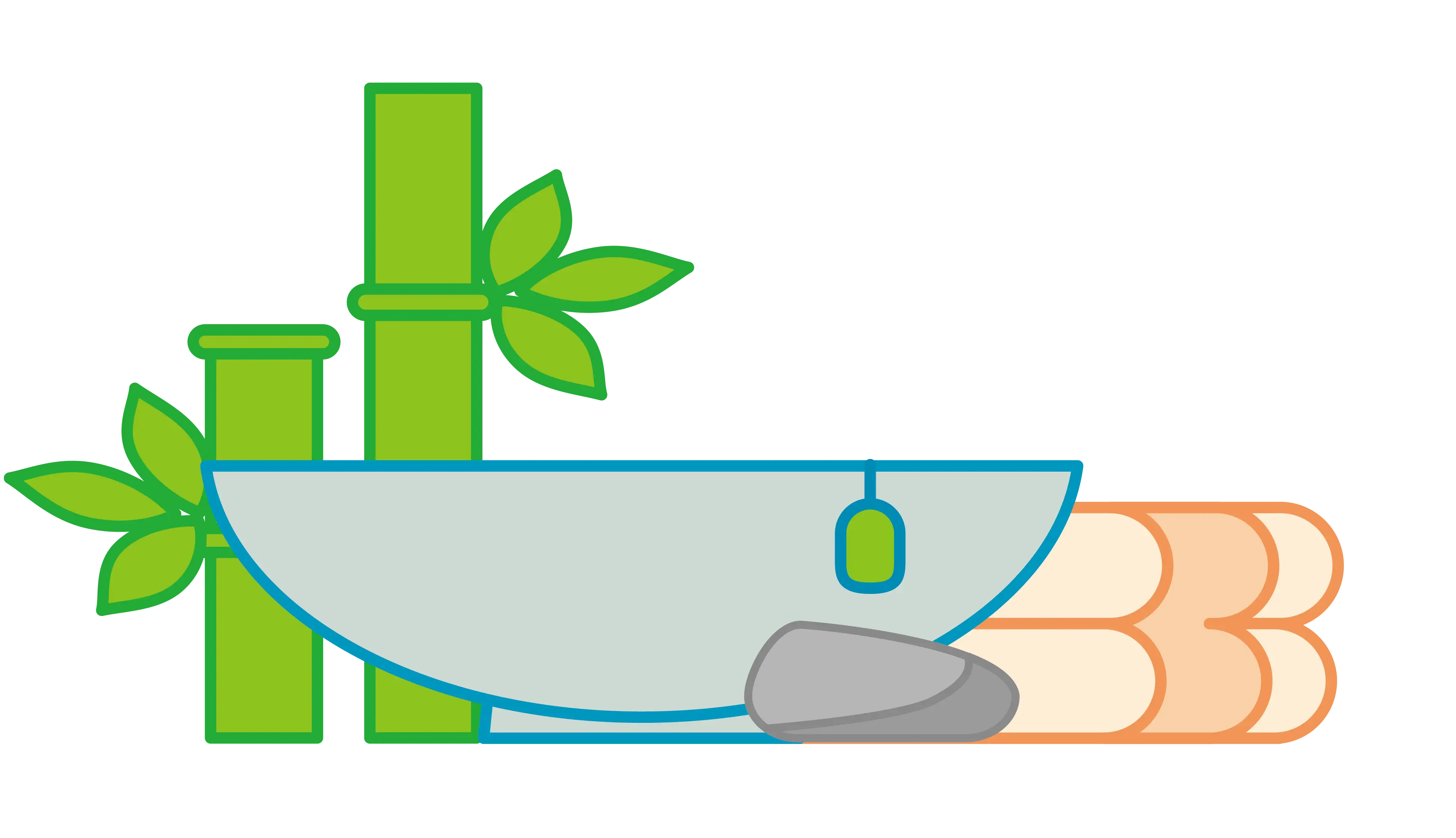 Spa Elements with Bamboo and Stones
