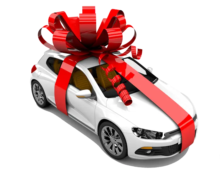 Car with Red Bow