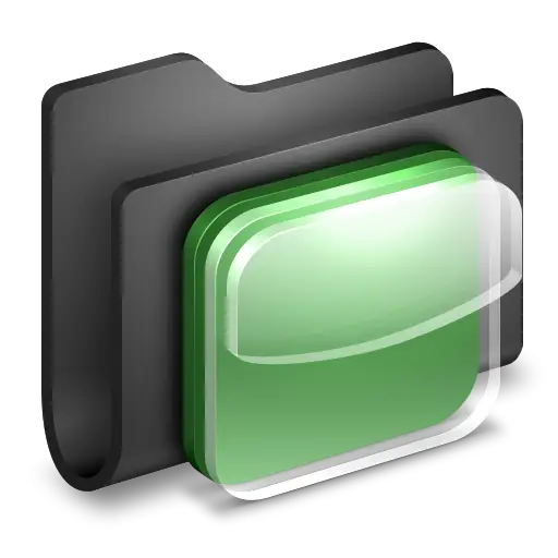 Black Folder with Green File