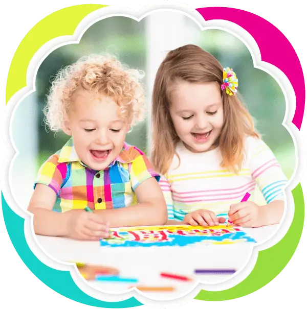 Children Drawing and Having Fun
