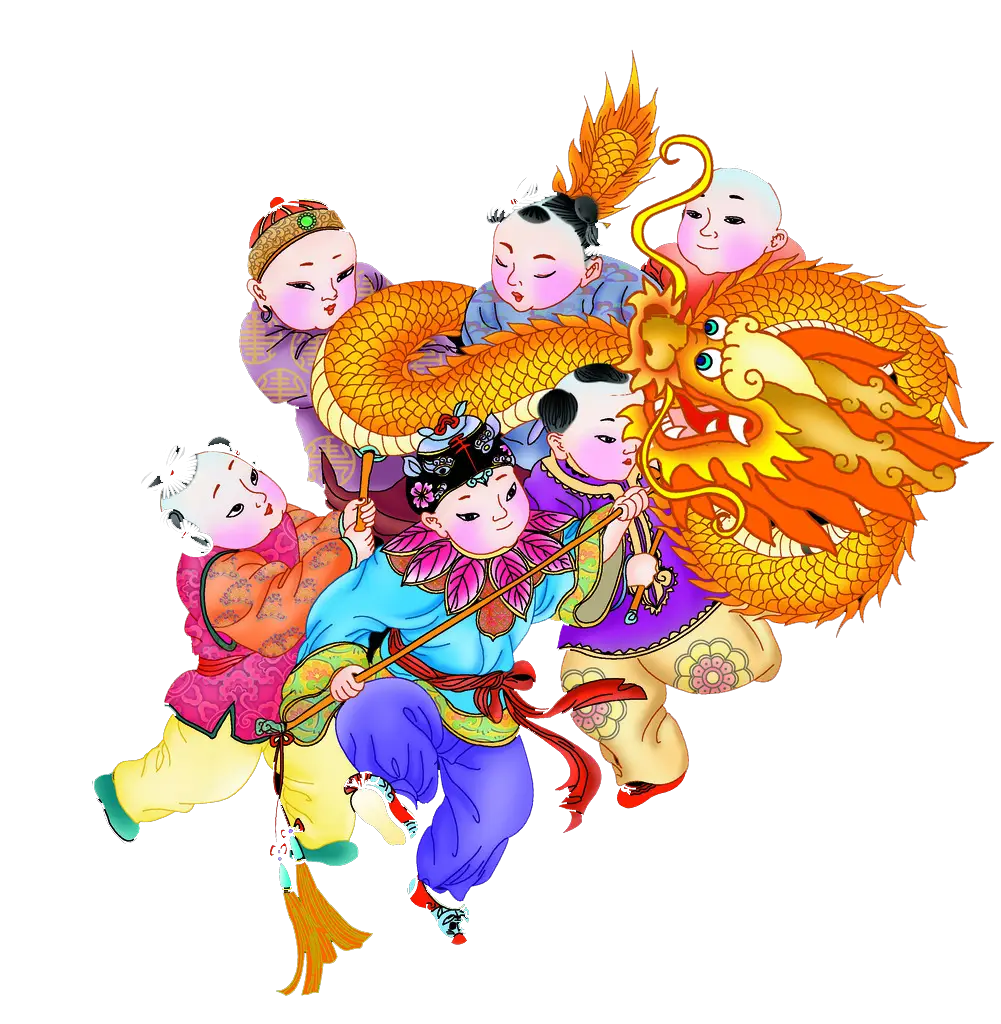 Colorful Dragon Dance Performance