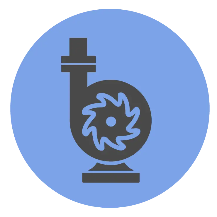Blue Circular Pump Icon