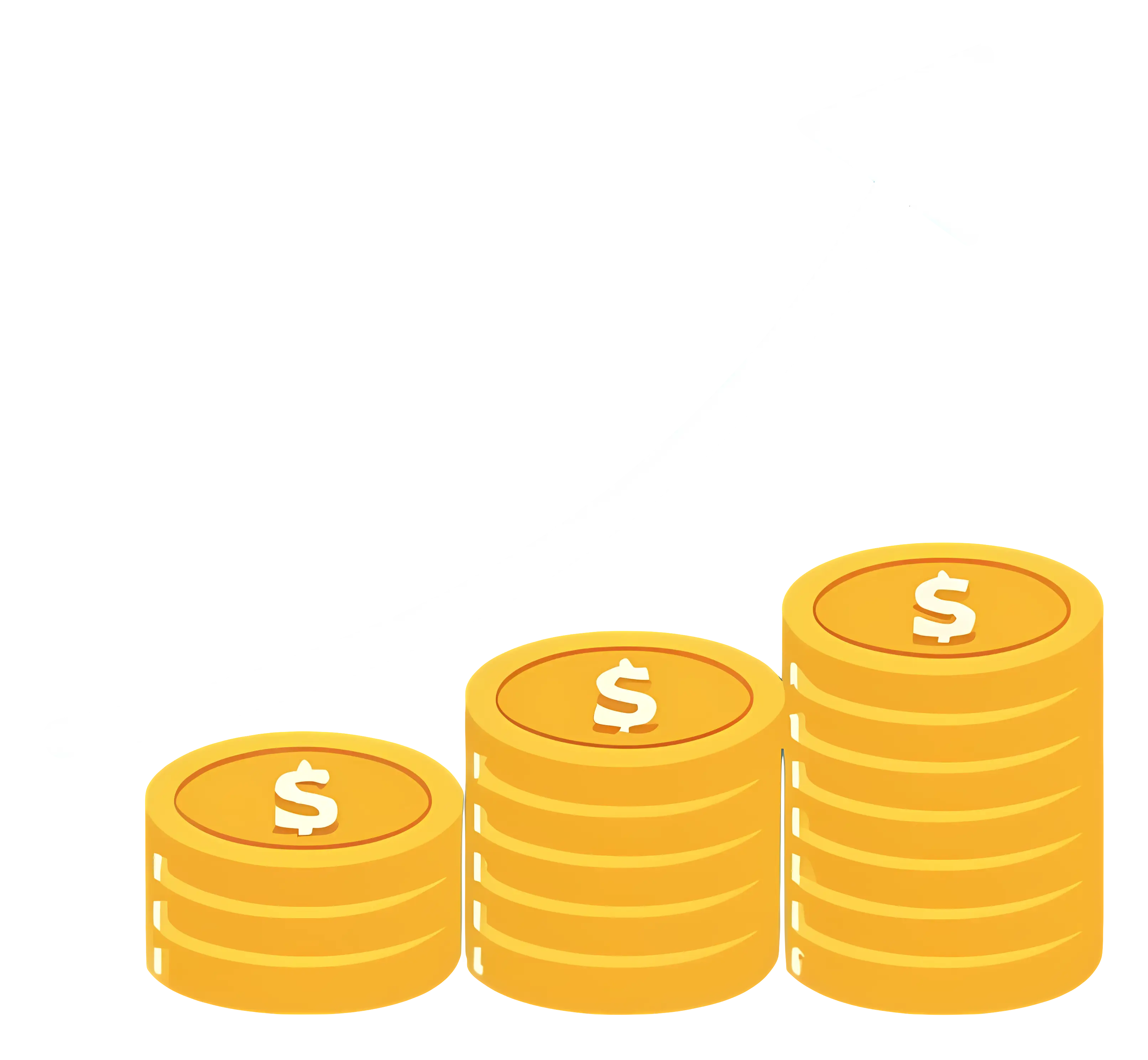 Gold Coins and Growth Arrow Illustration