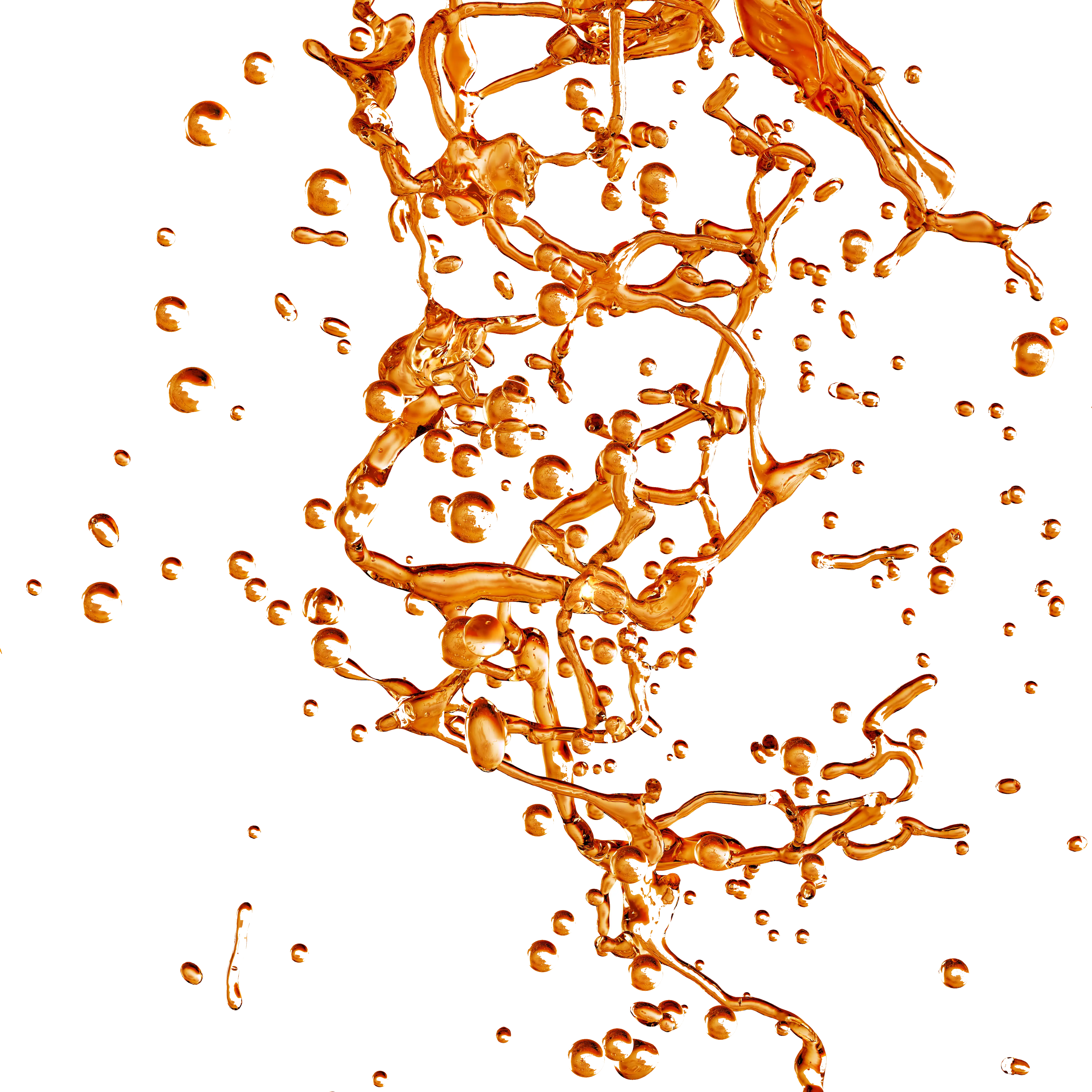Orange Liquid Splash on Transparent Background