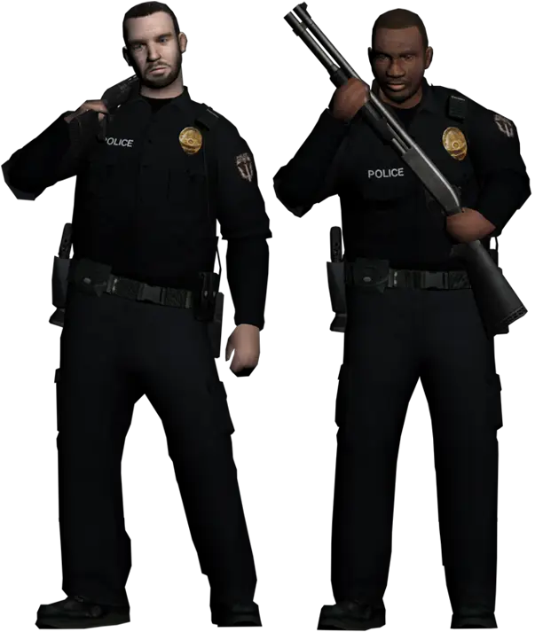 Two Police Officers in Uniform