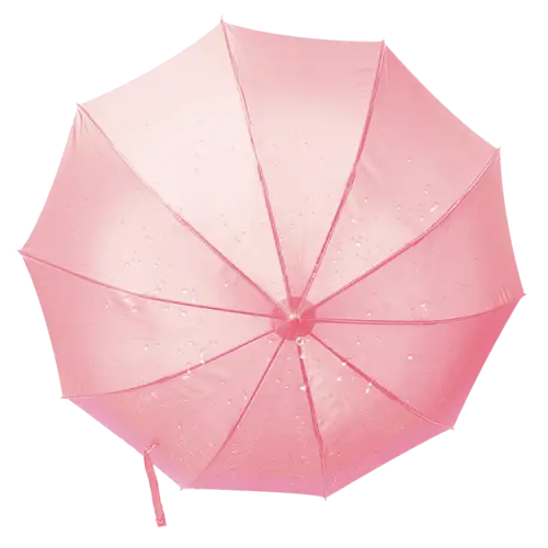 Pink Umbrella with Raindrops on Fabric