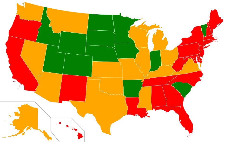 Color-Coded USA State Map