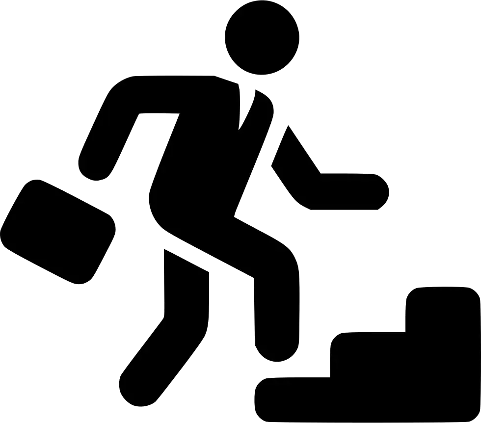 Businessman Running Up Stairs Illustration