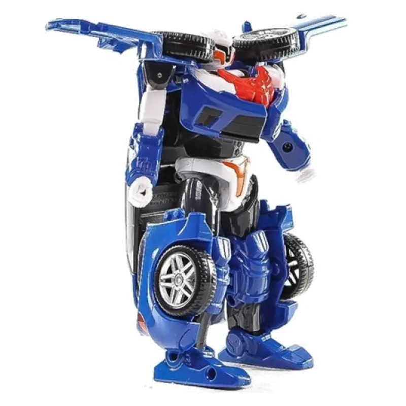 Blue Transformer Toy in Robot and Car Form