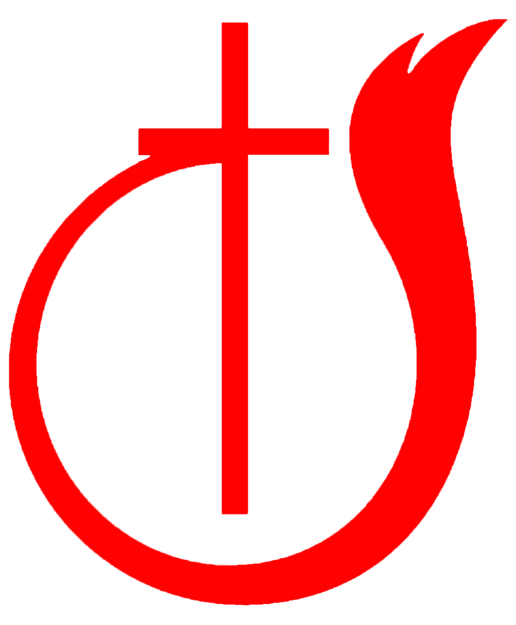 Red Cross and Flame Religious Symbol