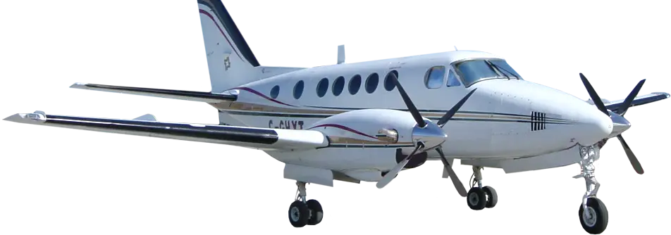 Small White Airplane with Propellers