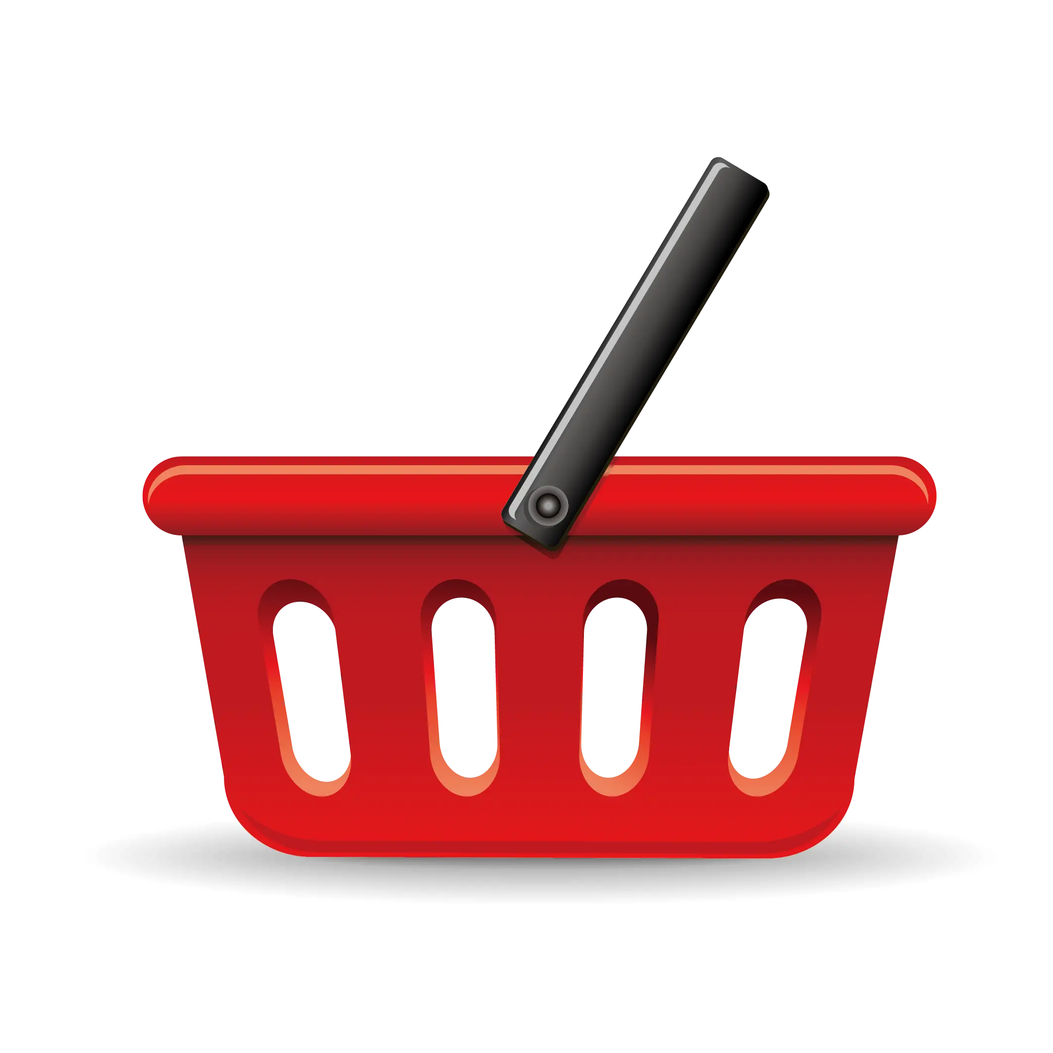 Red Shopping Basket with a Black Handle