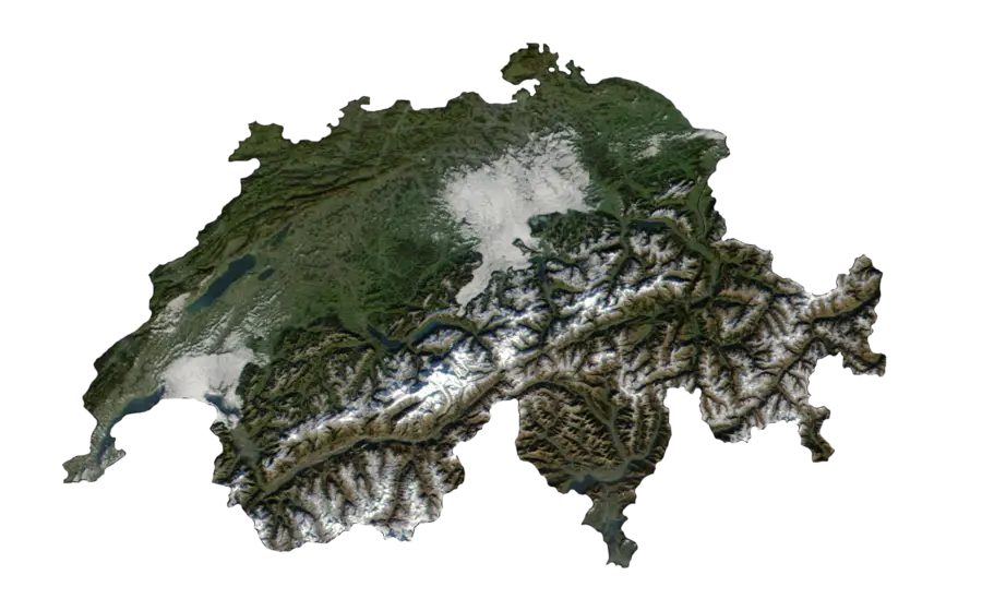 Topographic Map of Switzerland
