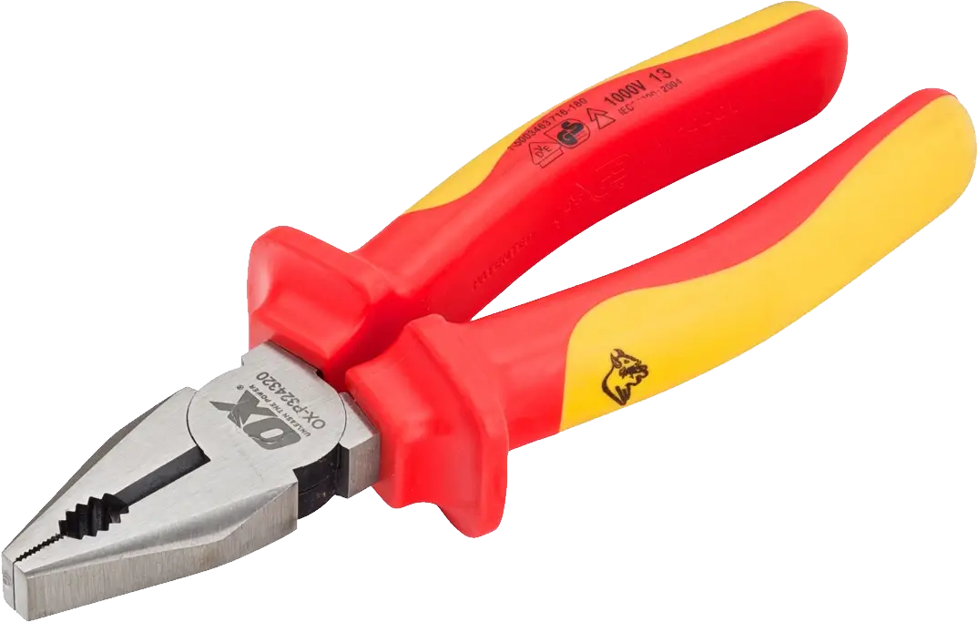 Insulated Pliers with Yellow and Red Handle