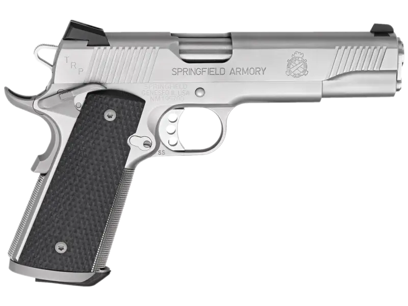 Silver Handgun with Textured Grip
