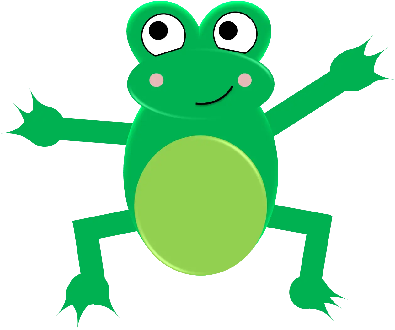 Cute Green Cartoon Frog