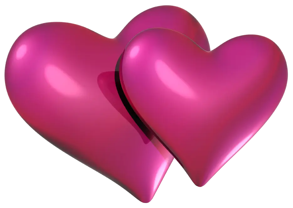 Romantic Pink 3D Hearts Illustration