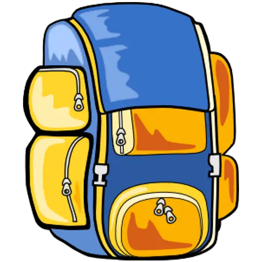 Blue and Yellow Backpack with Functional Compartments
