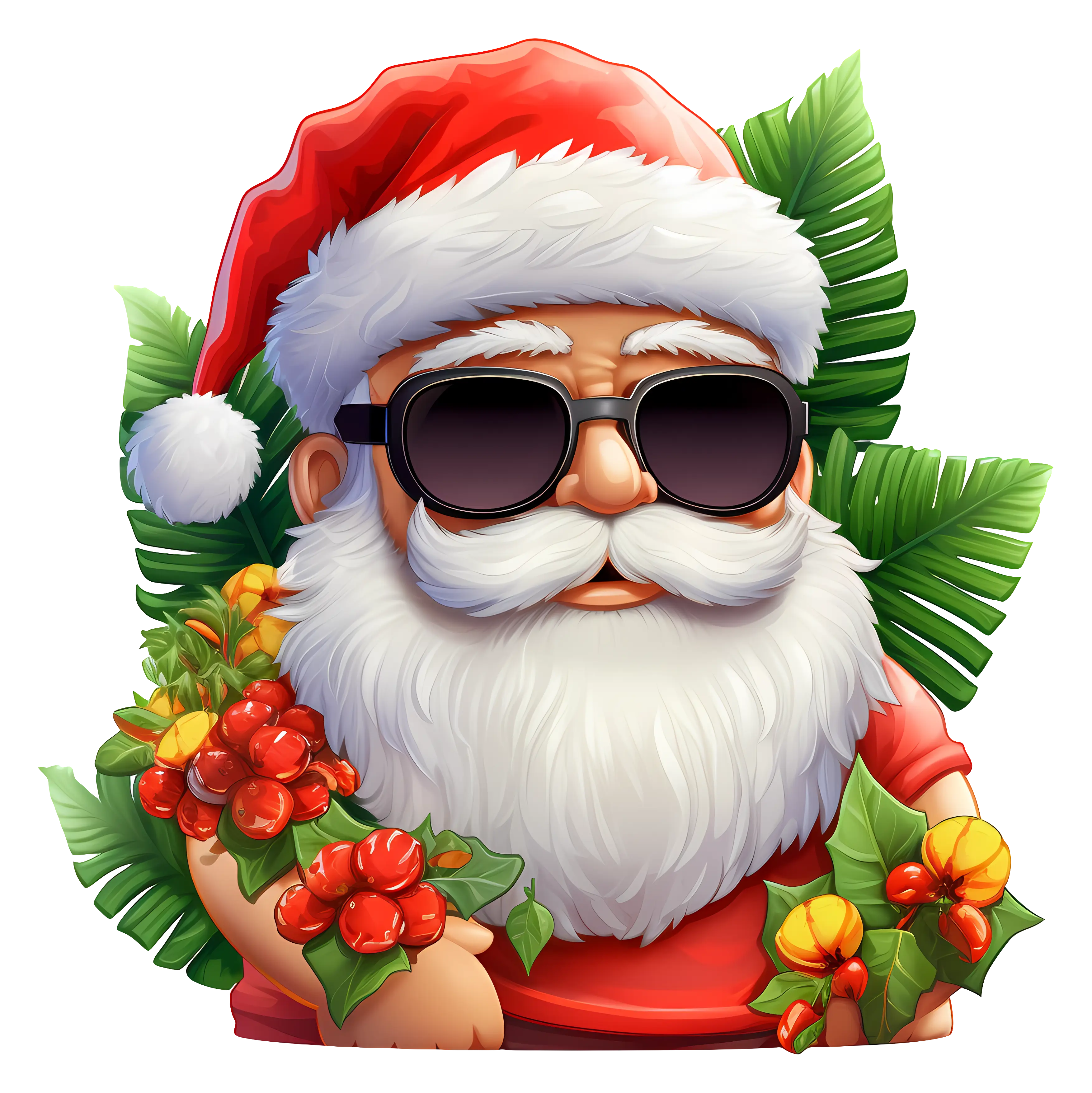 Tropical Santa Claus with Sunglasses