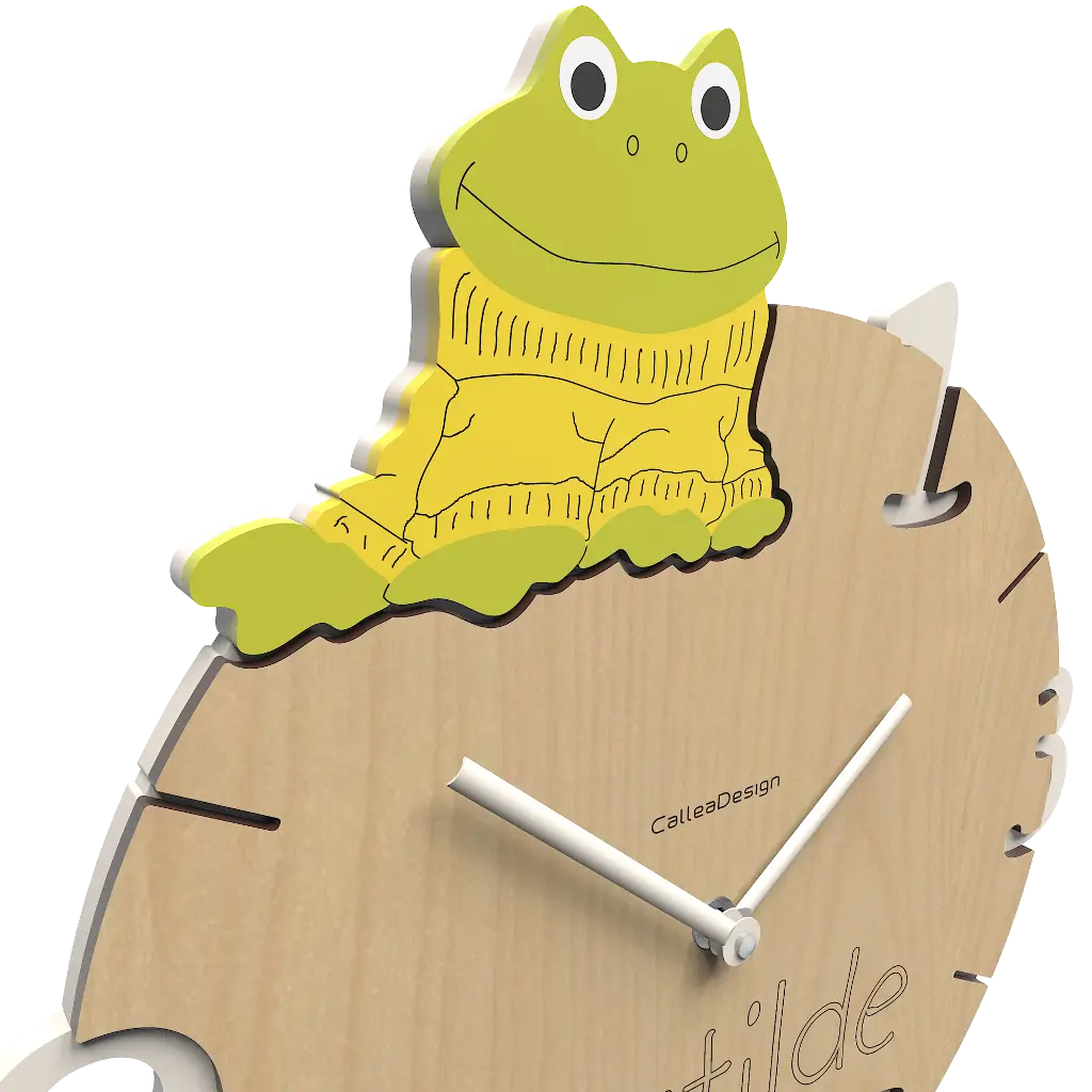 Wooden Cartoon Frog Clock