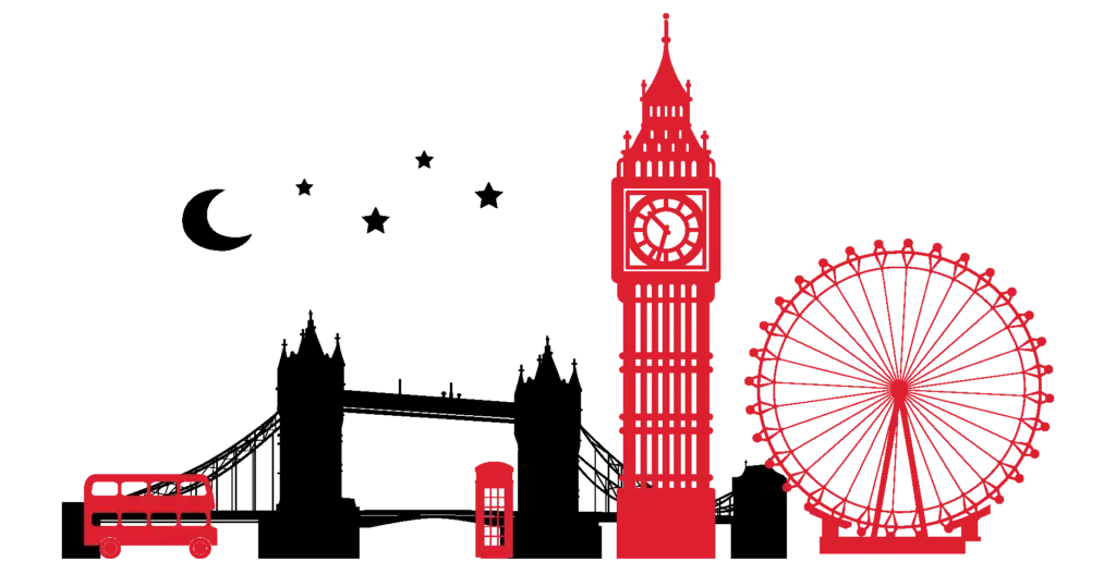 London City Illustration with Landmarks
