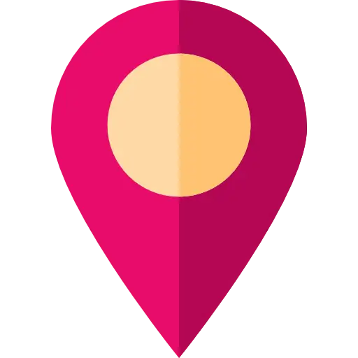 Pink Location Pin Icon with Yellow Center