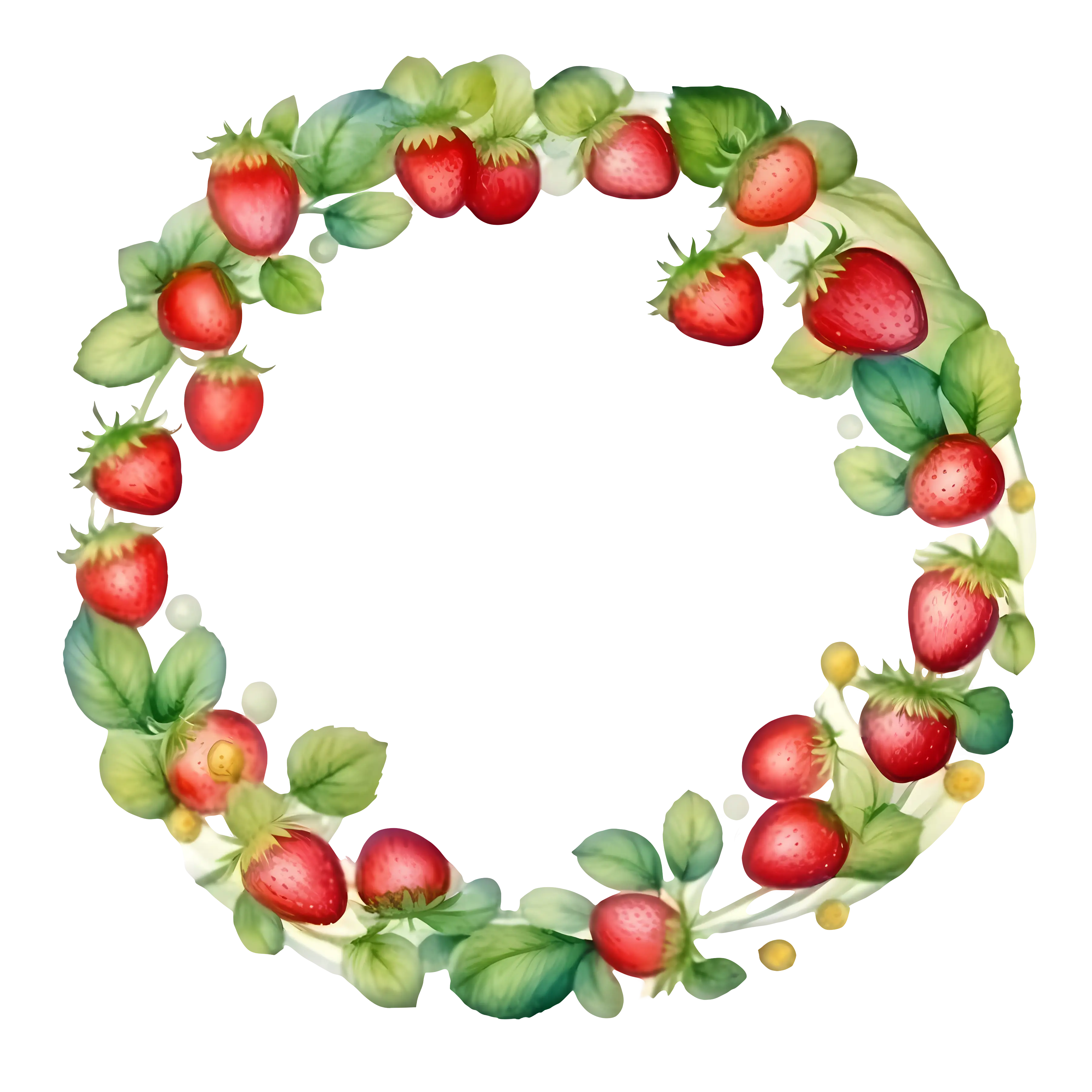 Watercolor Strawberry Wreath Decoration